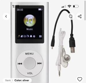 MP4 Player, Portable Lossless MP3 MP4 Player Support Memory Cards Slim headphone